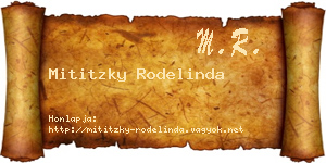 Mititzky Rodelinda névjegykártya